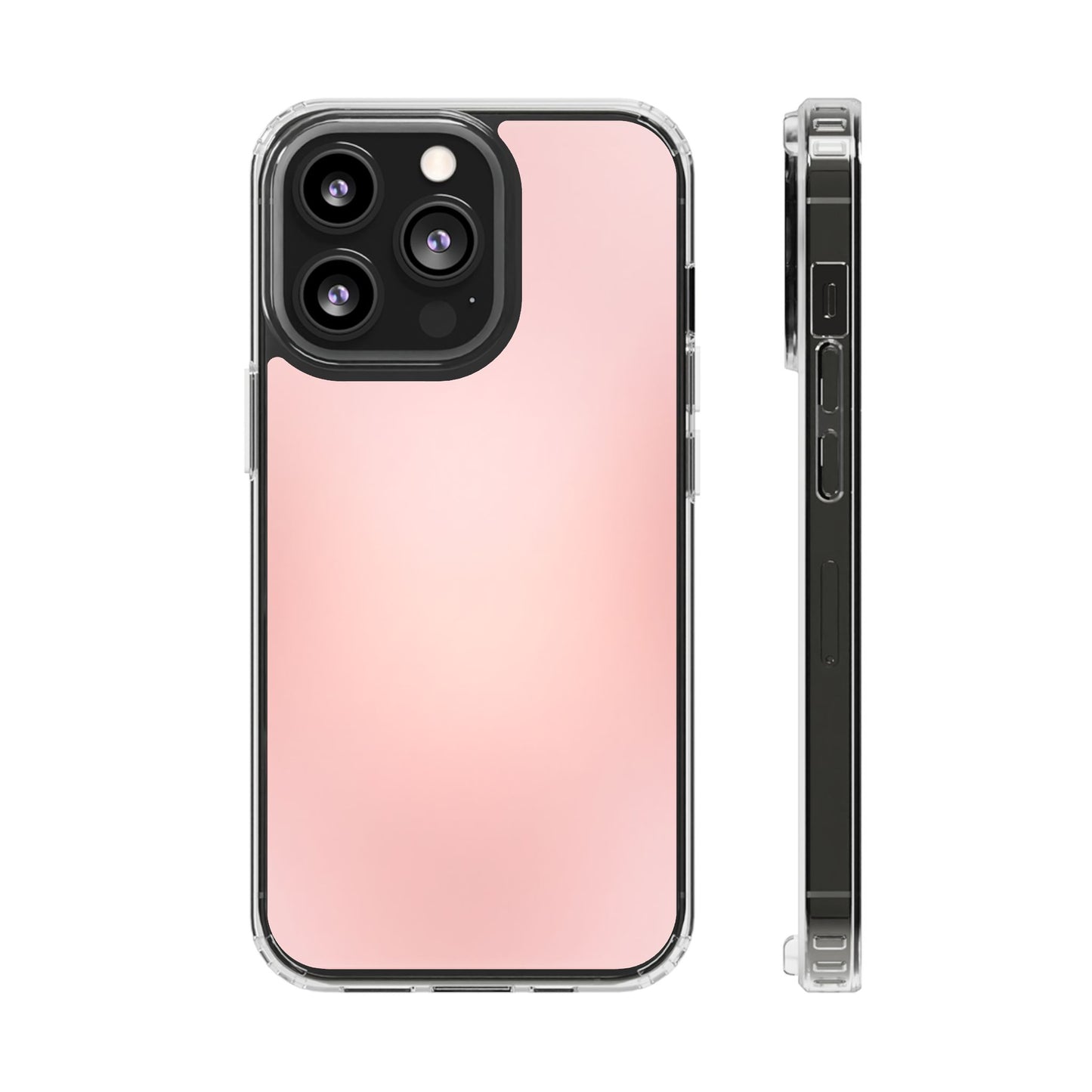 Soft Blush Pink Minimalist Clear Case - Sleek Matte Aesthetic Cover
