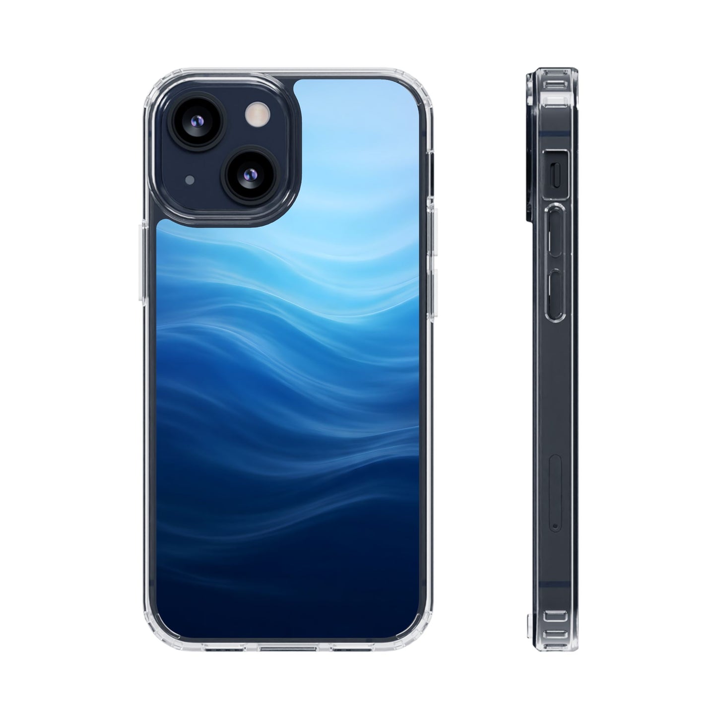 Deep Ocean Waves Clear Case - MagSafe Compatible Coastal Cover