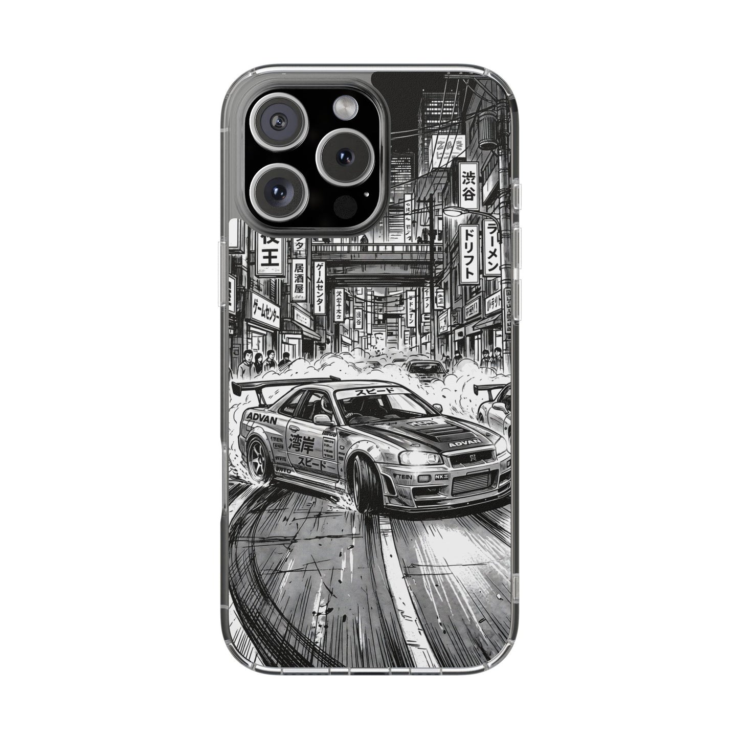 Tokyo Night Drift Manga Case - MagSafe Compatible JDM Clear Cover