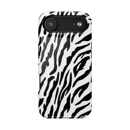 Monochrome Safari: Classic Black & White Zebra MagSafe Case