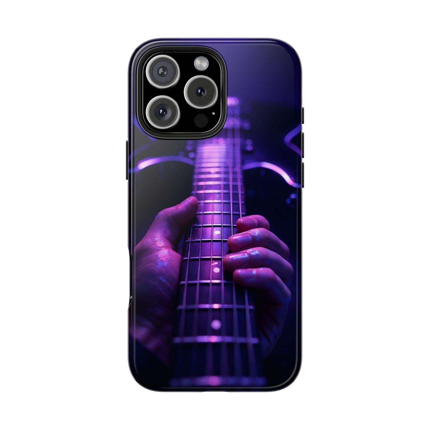 Neon Electric Guitar Tough Case - Purple Stage POV Cover for iPhone & Samsung