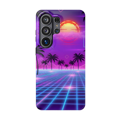 Neon Horizon: Premium Synthwave Sunset MagSafe Case