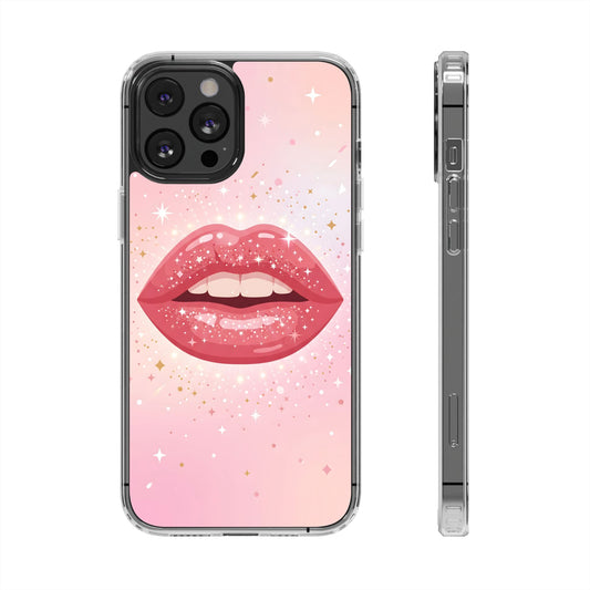 Glitter Lip Gloss Clear Case - MagSafe Compatible Y2K Aesthetic