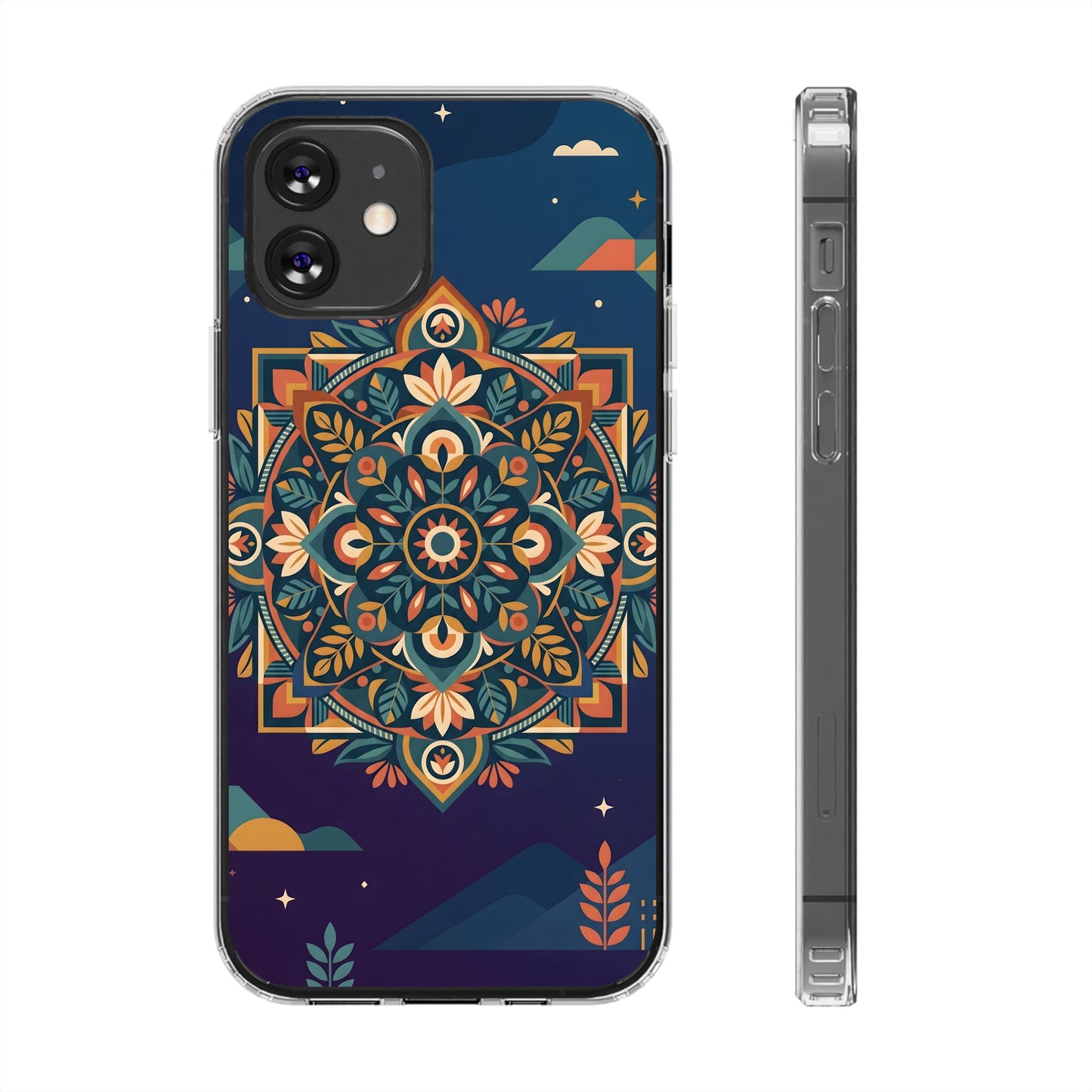 Mystic Desert Mandala Clear Case - MagSafe Compatible Boho Cover