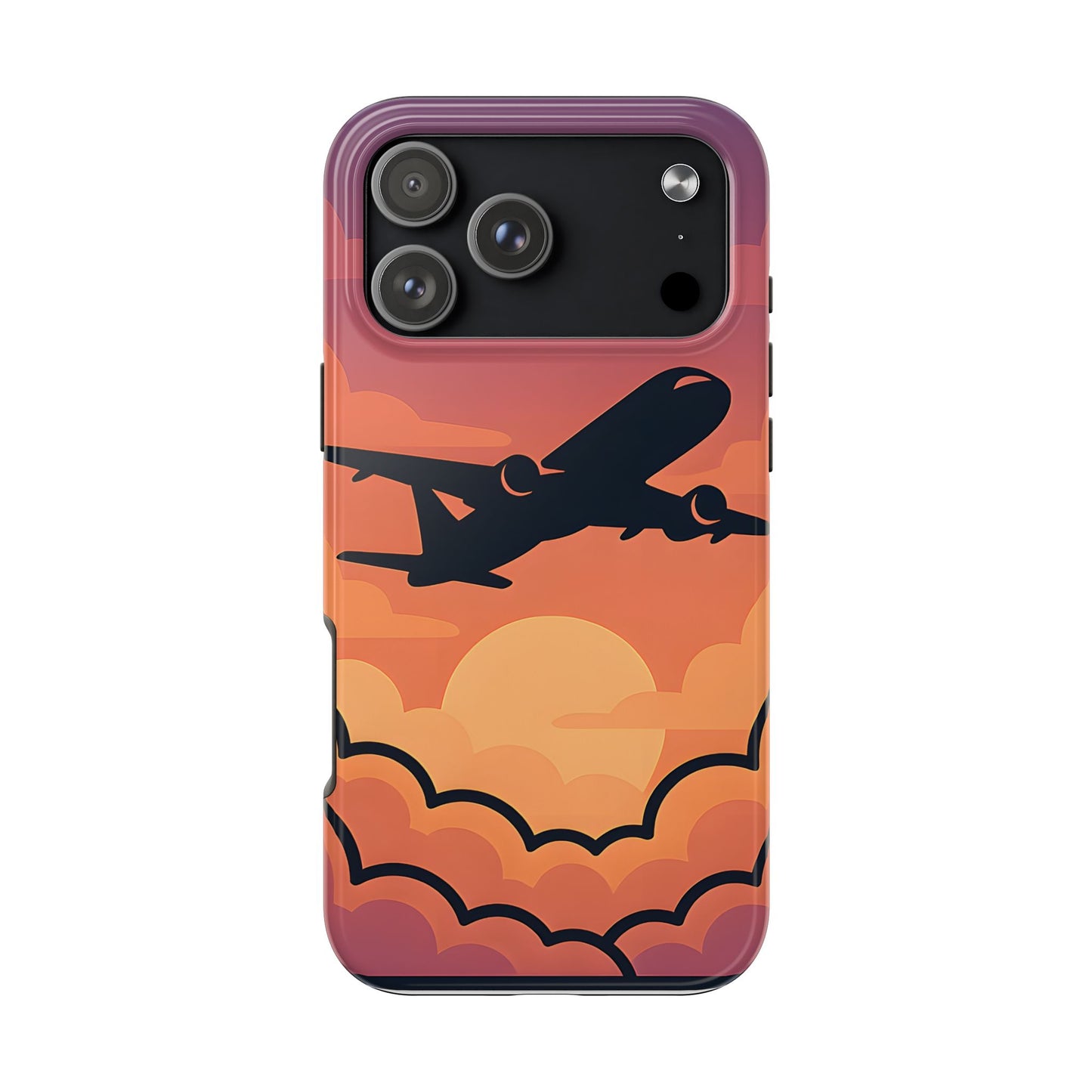 Sunset Flight Tough Case - Minimalist Aviation Aesthetic Travel Cover