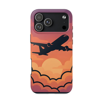 Sunset Flight Tough Case - Minimalist Aviation Aesthetic Travel Cover