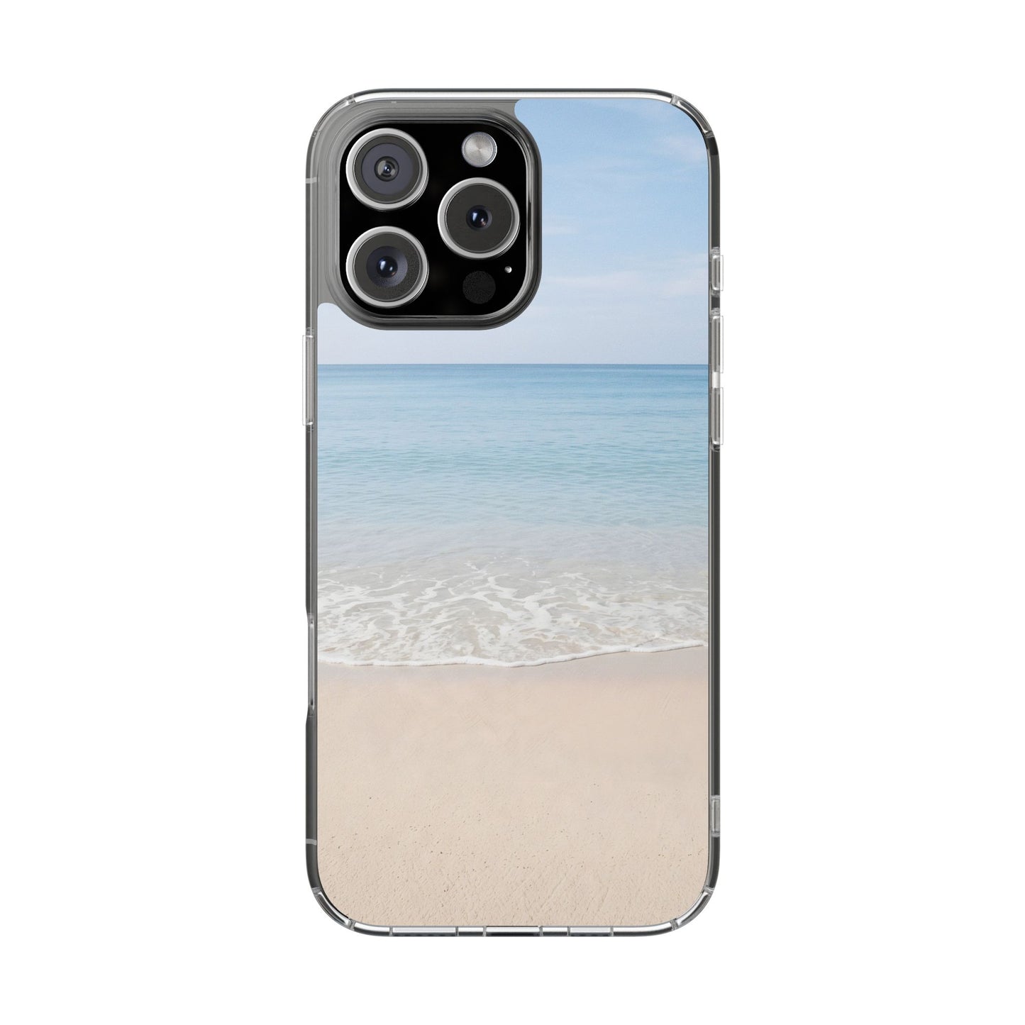 Serene Beach Landscape Clear Case - MagSafe Compatible Coastal Cover