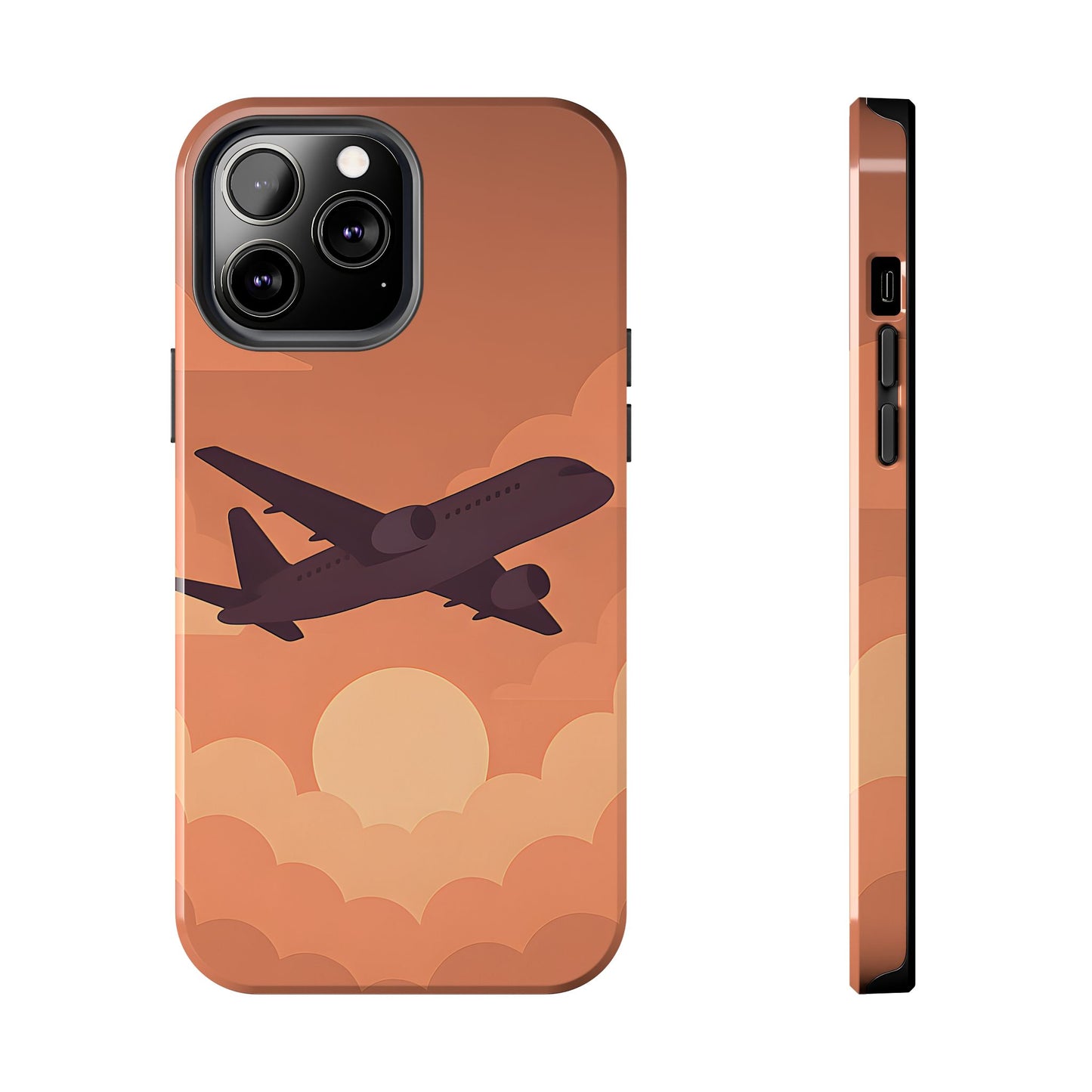 Golden Skies Airplane Tough Case - Minimalist Aviation Cover for iPhone & Samsung