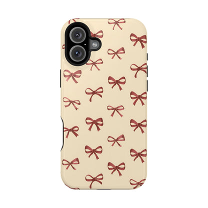 Burgundy Bows Coquette Magnetic Tough Case
