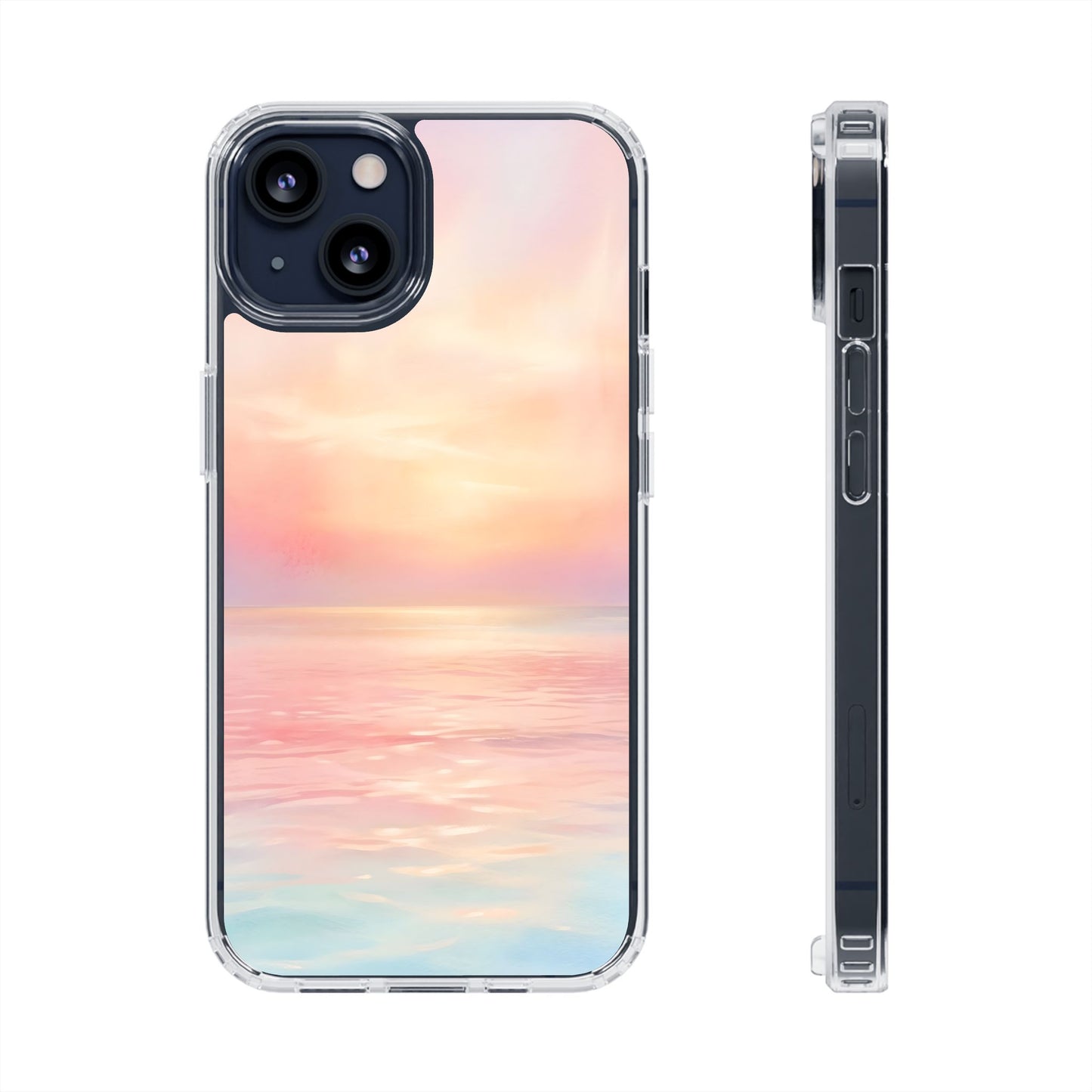 Pastel Coastal Sunrise Clear Case - MagSafe Compatible Ethereal Cover