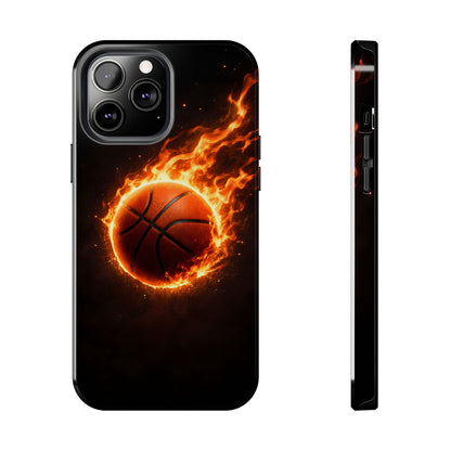 Flaming Basketball Tough Case - Fire Ball Sports Cover for iPhone & Samsung