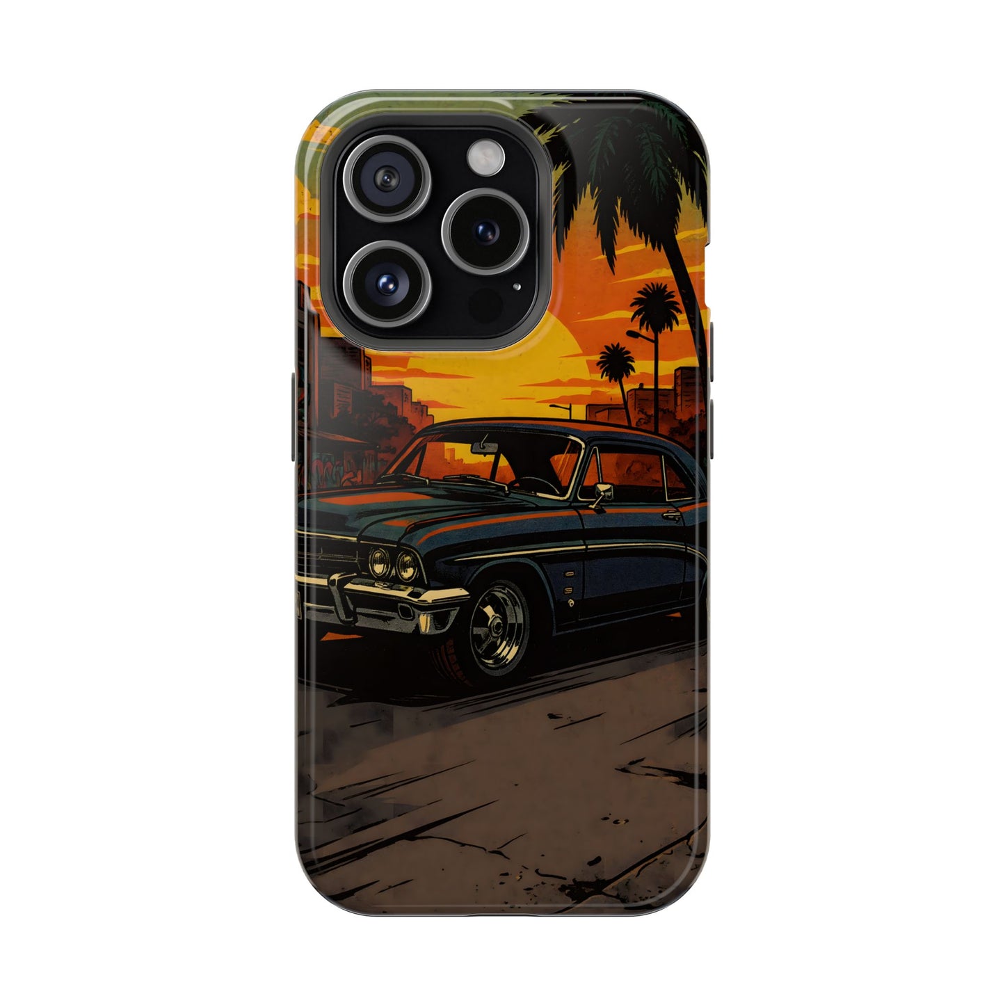West Coast Lowrider: Retro Sunset Classic Car MagSafe Case