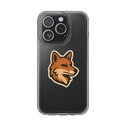 Clear Fox Emblem Phone Case - Vintage Wildlife Sticker Transparent Cover