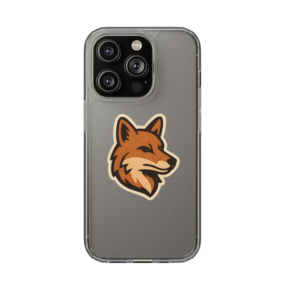 Clear Fox Emblem Phone Case - Vintage Wildlife Sticker Transparent Cover