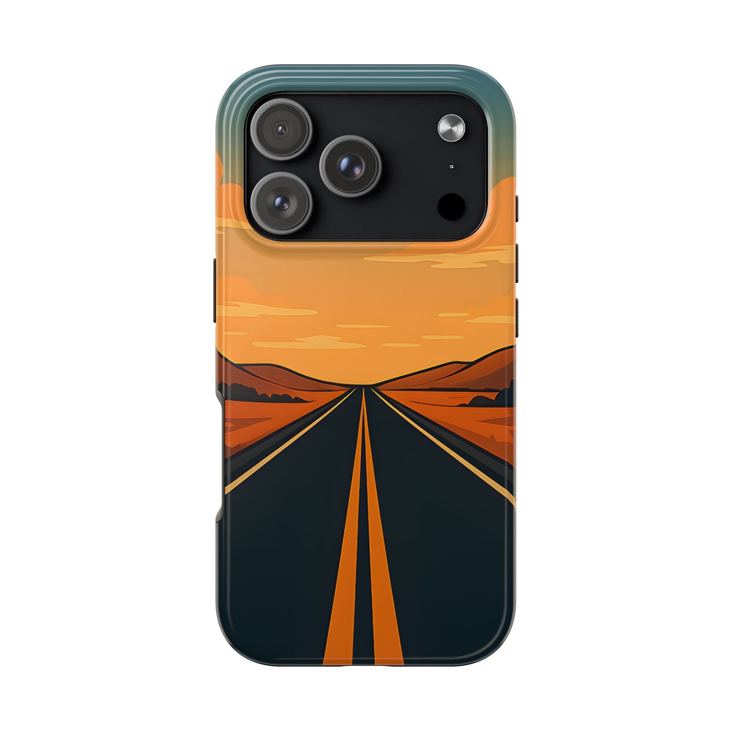 Endless Highway Tough Case - Minimalist Sunset Road Trip Aesthetic Cover