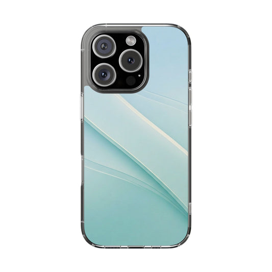 Ethereal Aqua Waves Clear Case - MagSafe Compatible Minimalist Cover