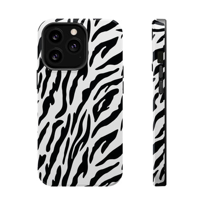 Monochrome Safari: Classic Black & White Zebra MagSafe Case