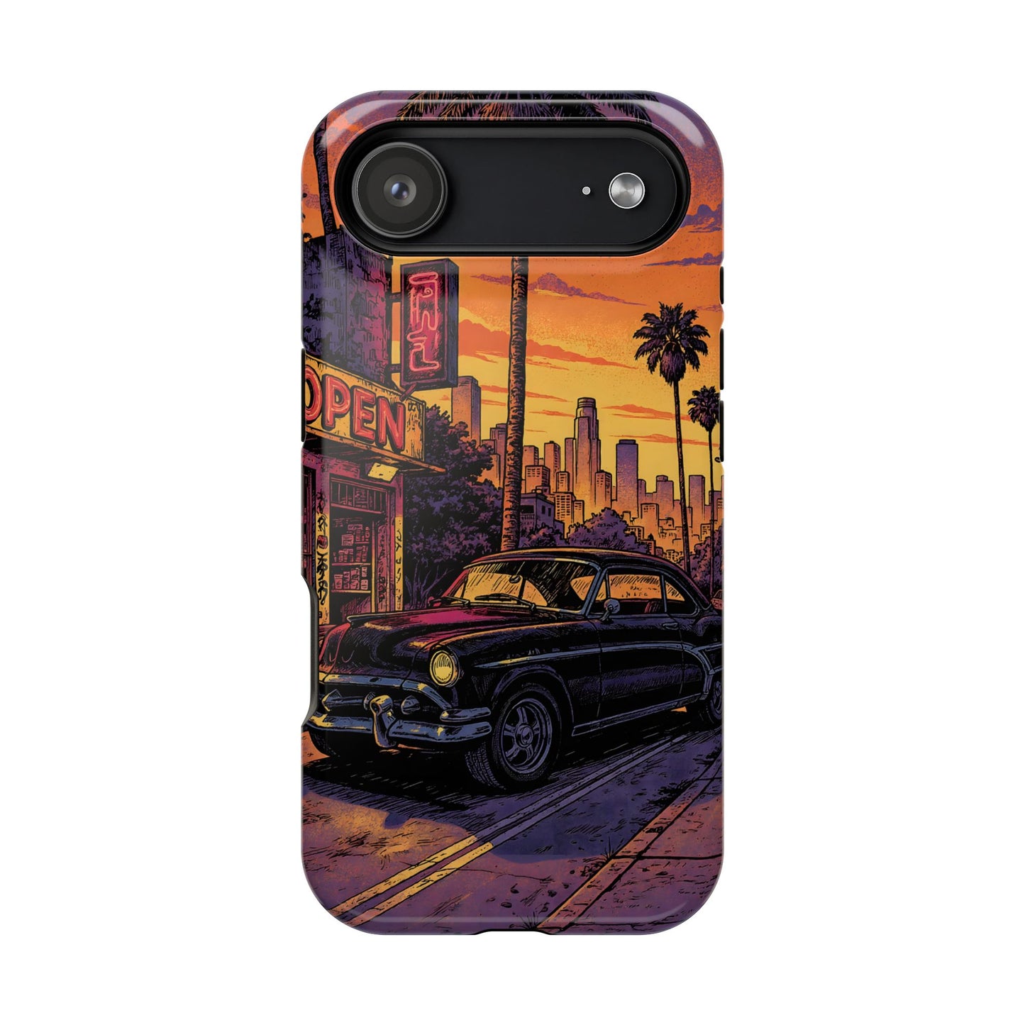 Retro Boulevard: Lofi Sunset Classic Cruiser MagSafe Case