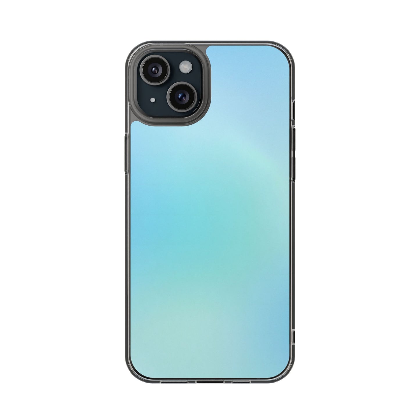 Sky Blue Aura Clear Case - MagSafe Compatible Pastel Gradient Cover