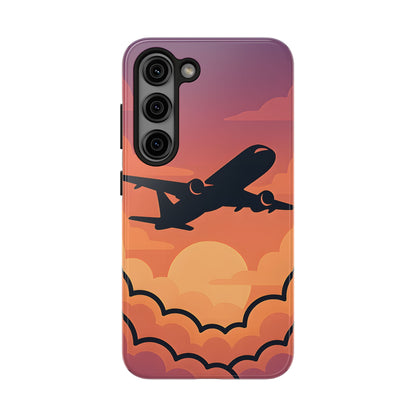 Sunset Flight Tough Case - Minimalist Aviation Aesthetic Travel Cover