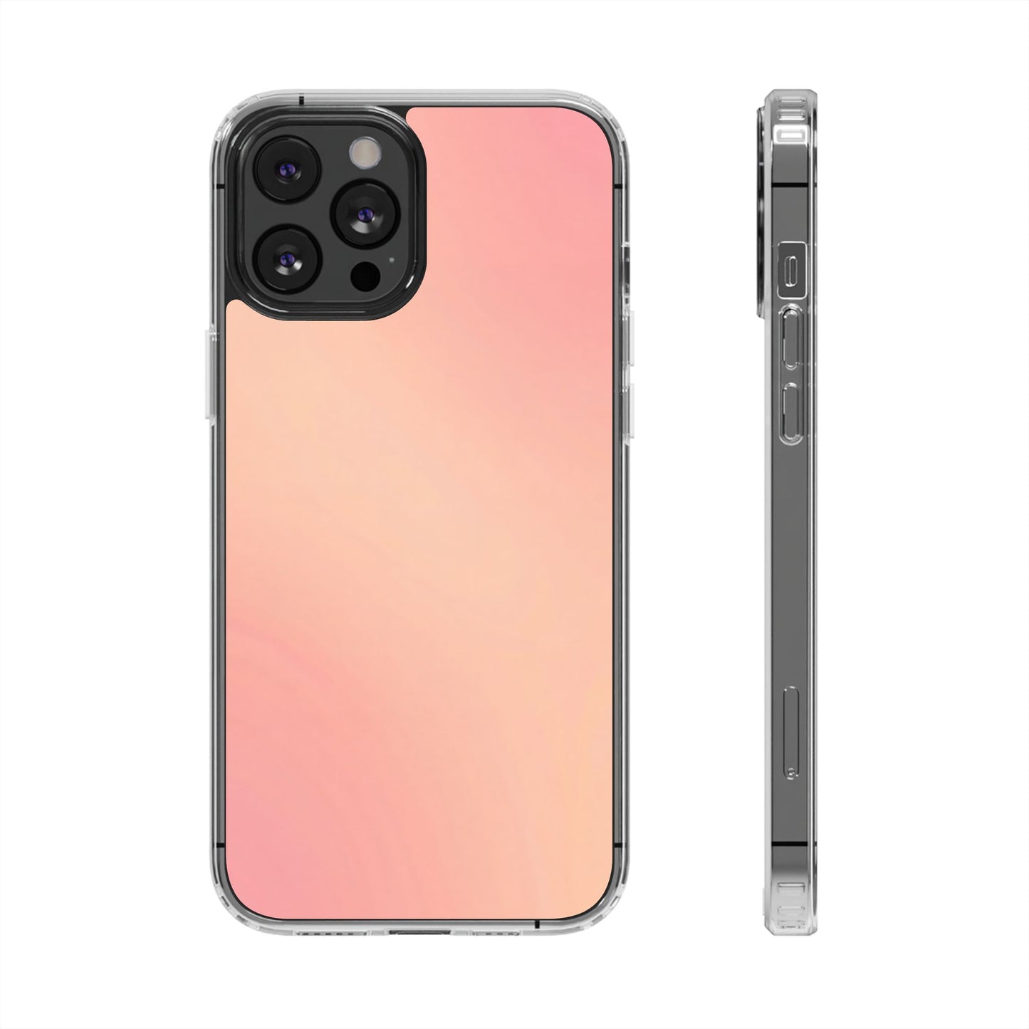 Soft Peach Aura Clear Case - MagSafe Compatible Blush Gradient Cover