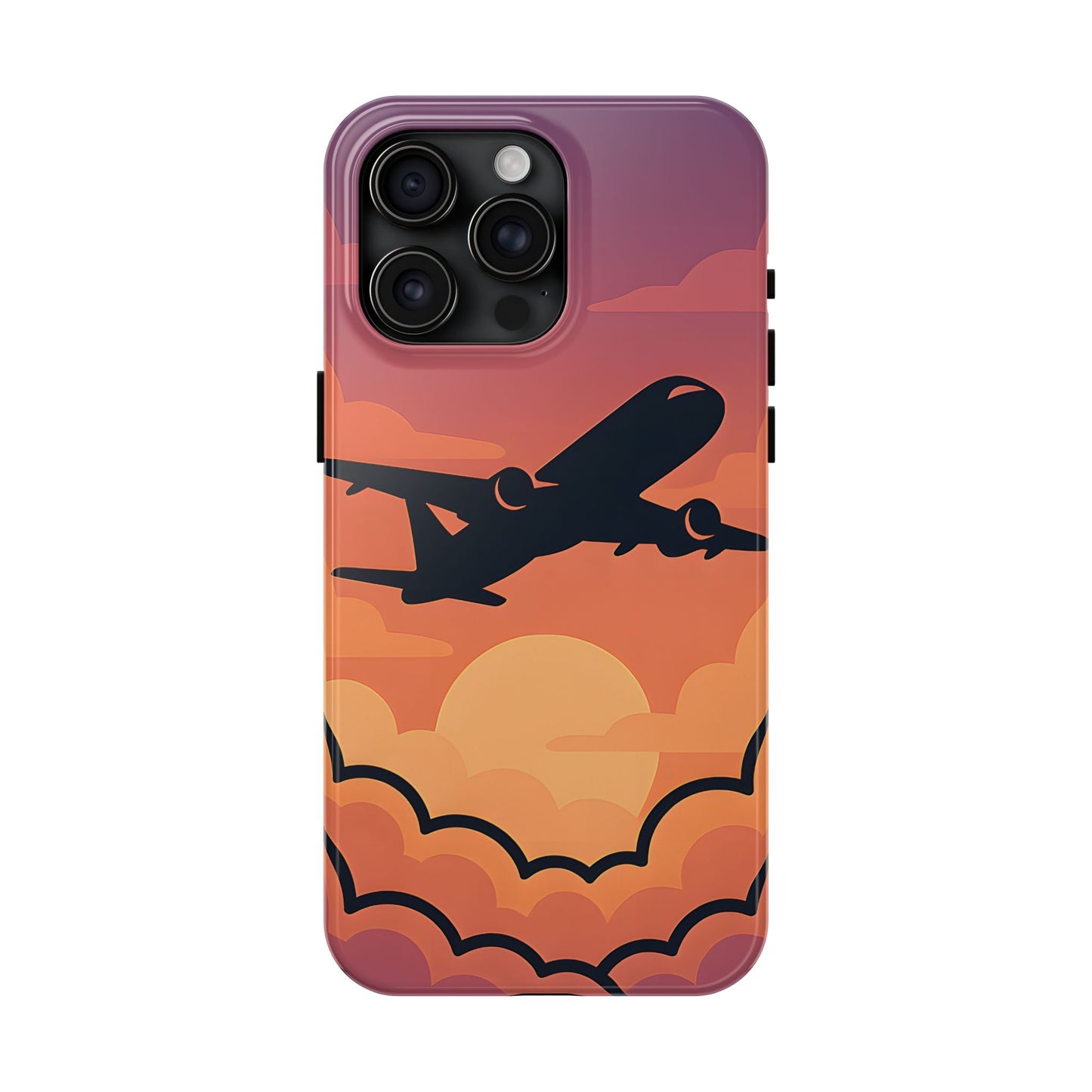 Sunset Flight Tough Case - Minimalist Aviation Aesthetic Travel Cover