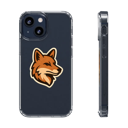 Clear Fox Emblem Phone Case - Vintage Wildlife Sticker Transparent Cover