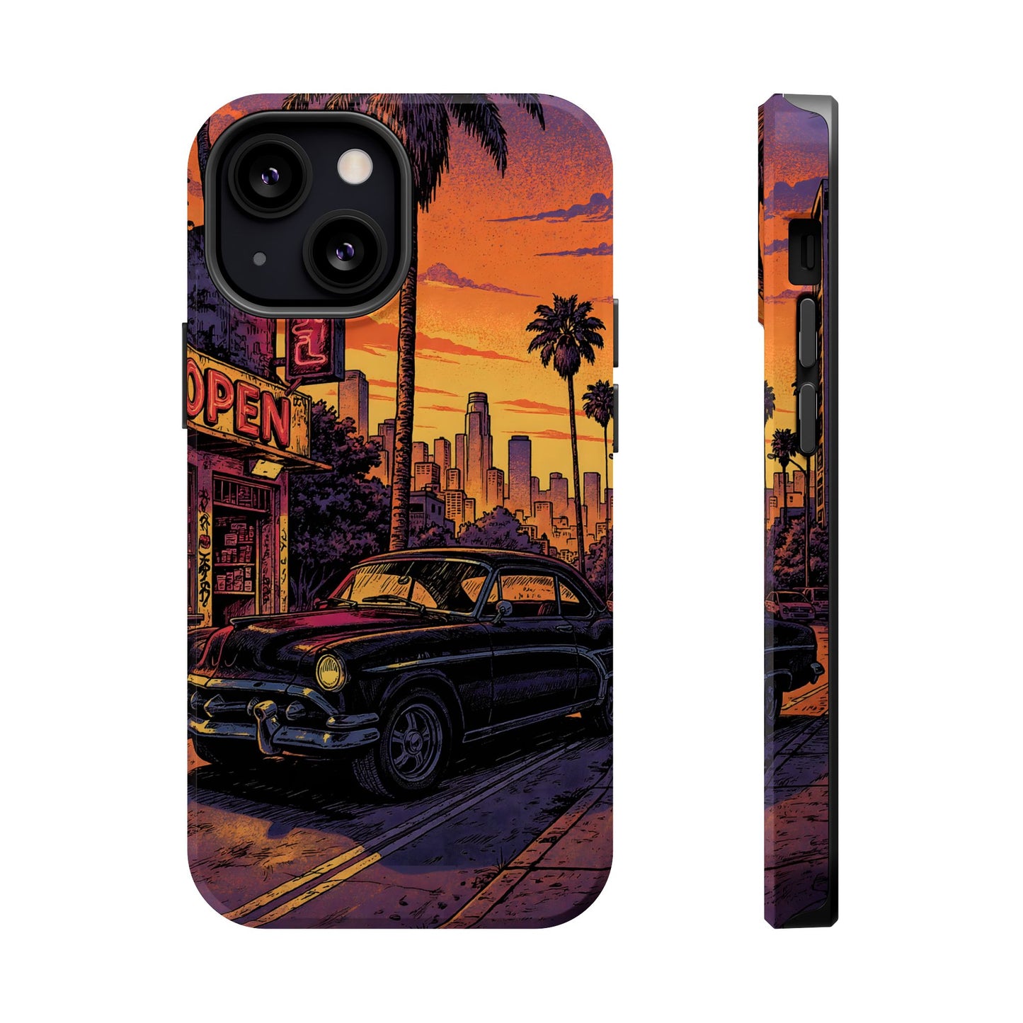 Retro Boulevard: Lofi Sunset Classic Cruiser MagSafe Case