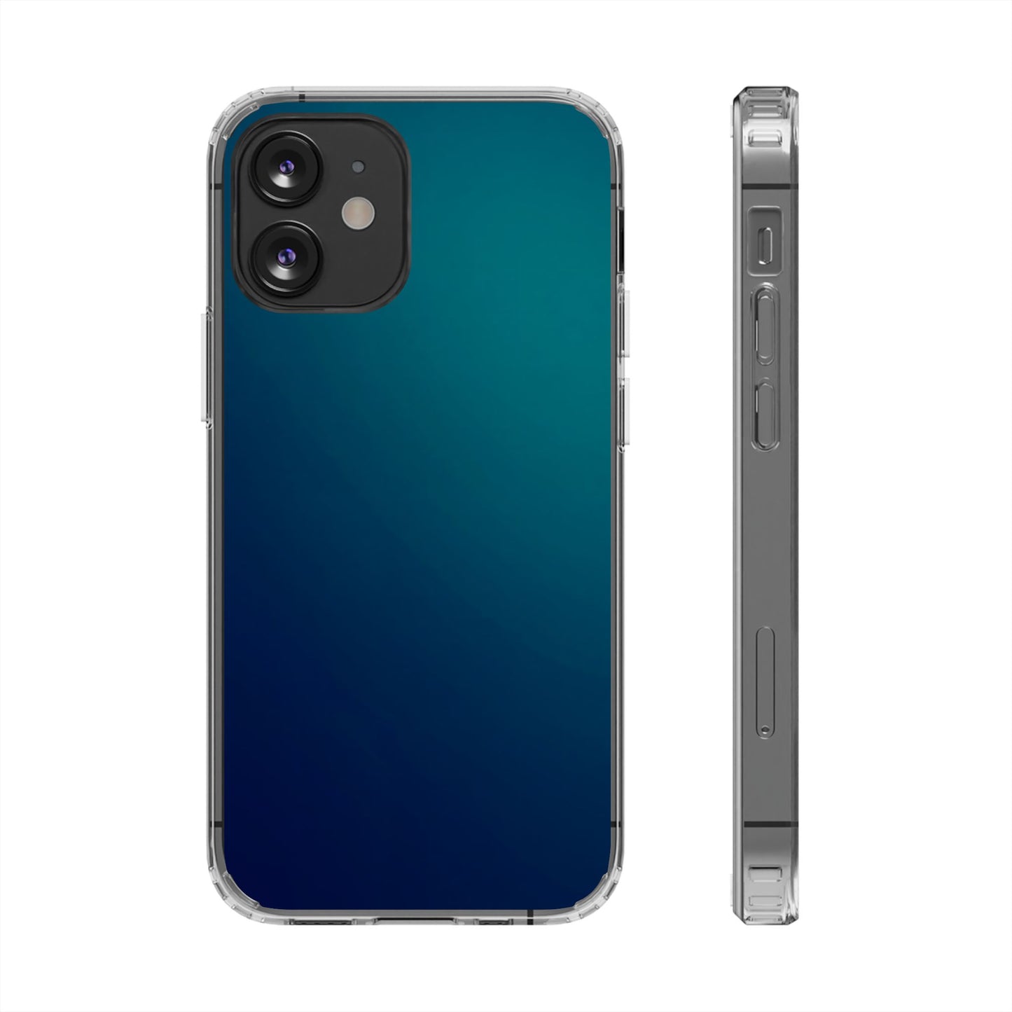 Midnight Ocean Aura Clear Case - MagSafe Compatible Deep Teal Gradient