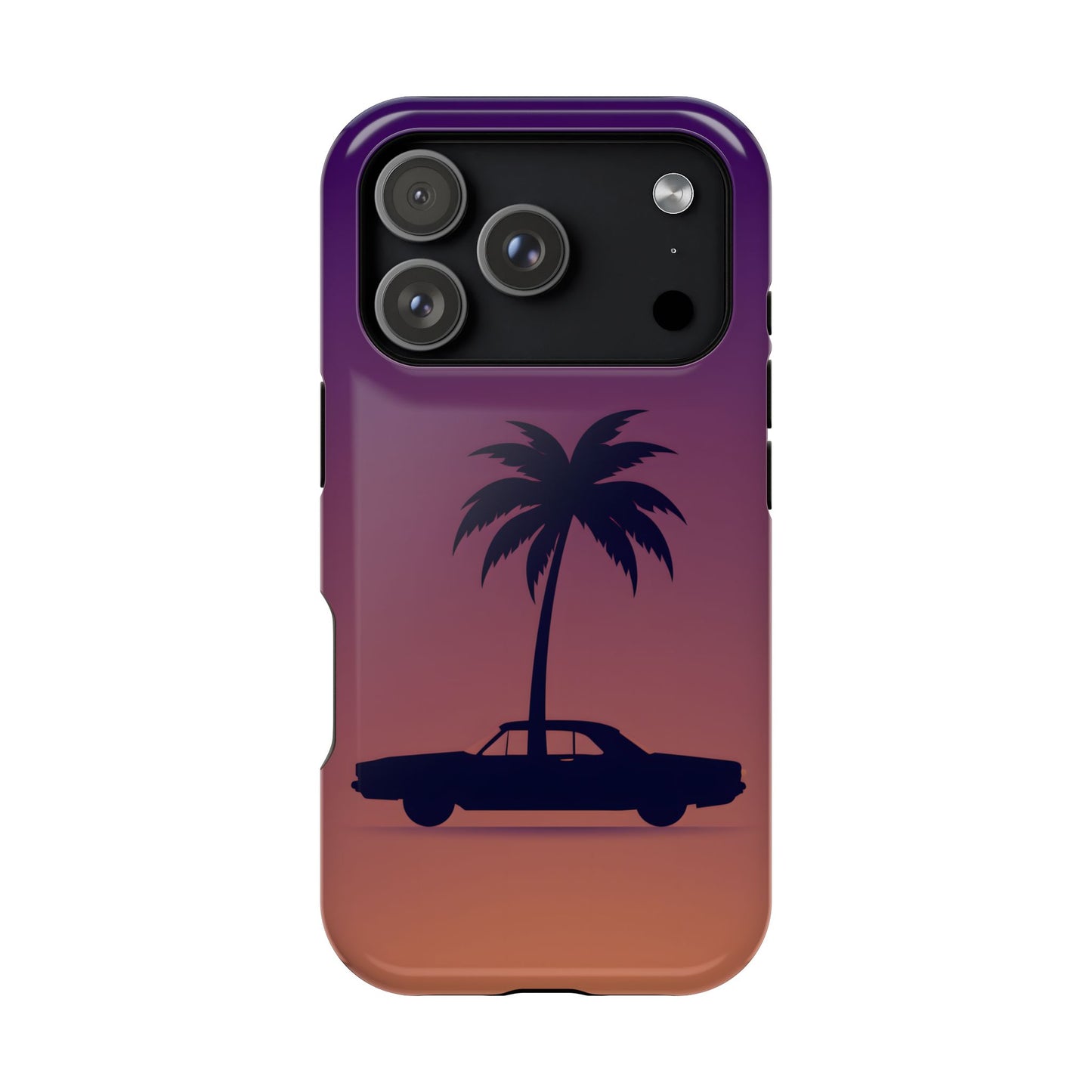 Midnight Drive: Retro Palm Tree Sunset MagSafe Case