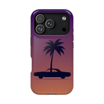 Midnight Drive: Retro Palm Tree Sunset MagSafe Case