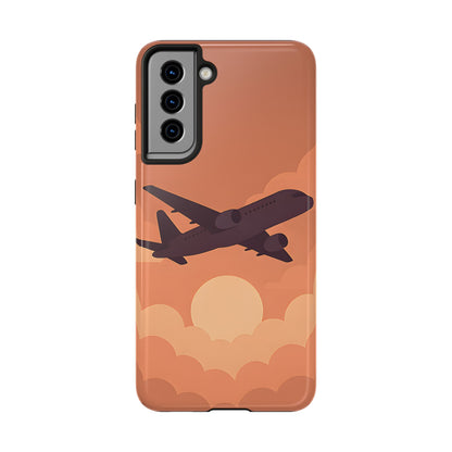 Golden Skies Airplane Tough Case - Minimalist Aviation Cover for iPhone & Samsung