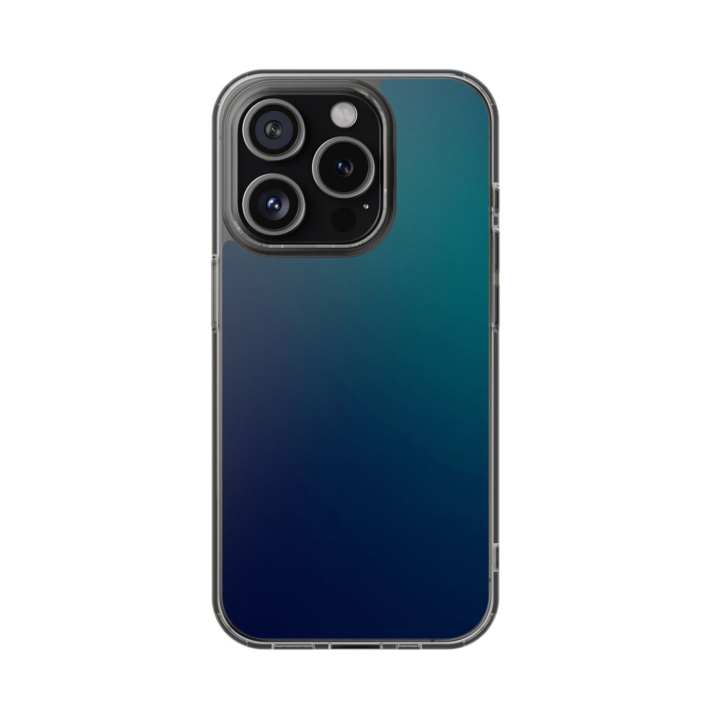 Midnight Ocean Aura Clear Case - MagSafe Compatible Deep Teal Gradient