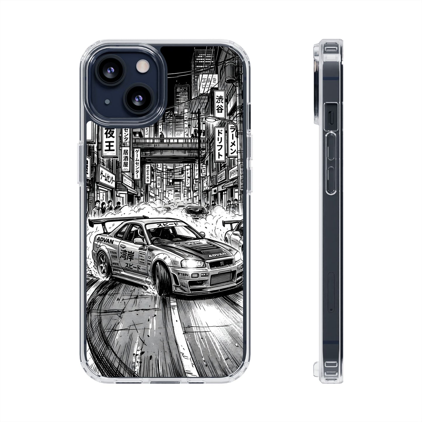 Tokyo Night Drift Manga Case - MagSafe Compatible JDM Clear Cover