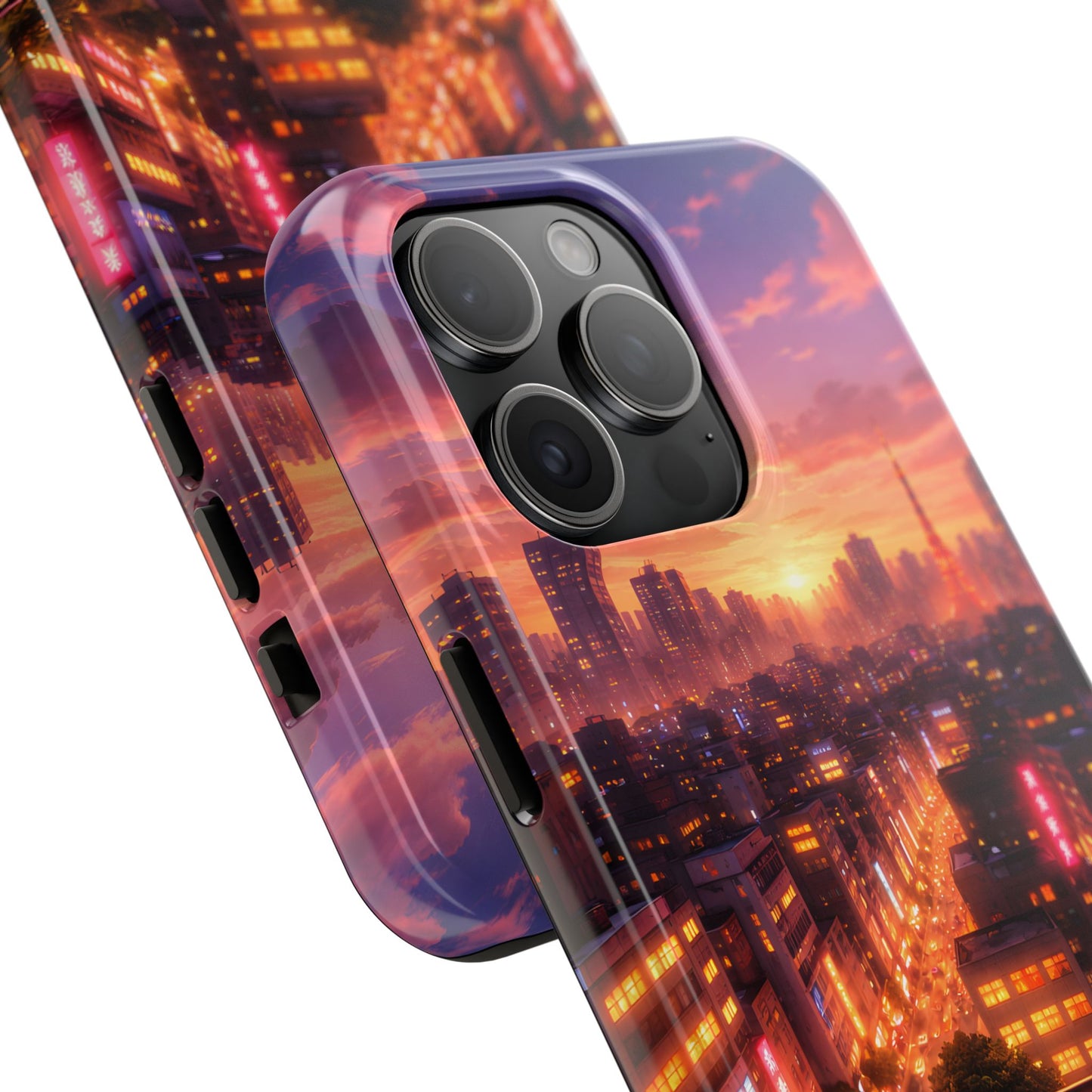 Tokyo Sunset Rooftop Tough Case - Urban Lo-Fi Skyline Cover for iPhone & Samsung