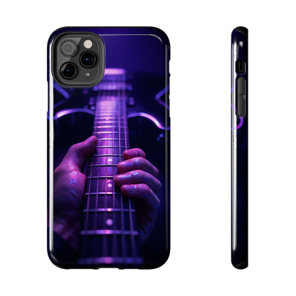Neon Electric Guitar Tough Case - Purple Stage POV Cover for iPhone & Samsung