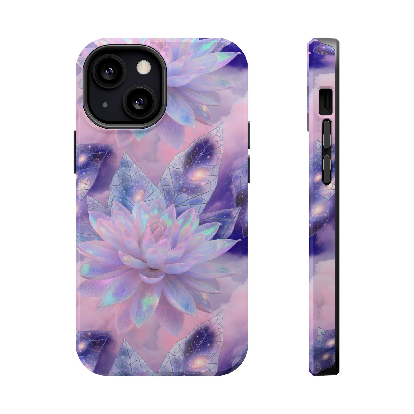 Ethereal Aura: Cosmic Iridescent Lotus MagSafe Case