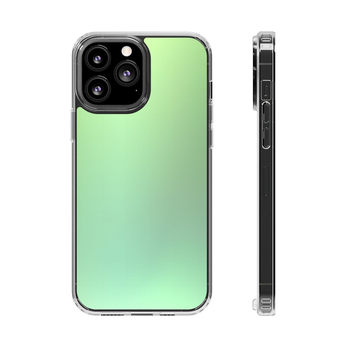 Soft Pistachio Aura Clear Case - MagSafe Compatible Mint Gradient Cover