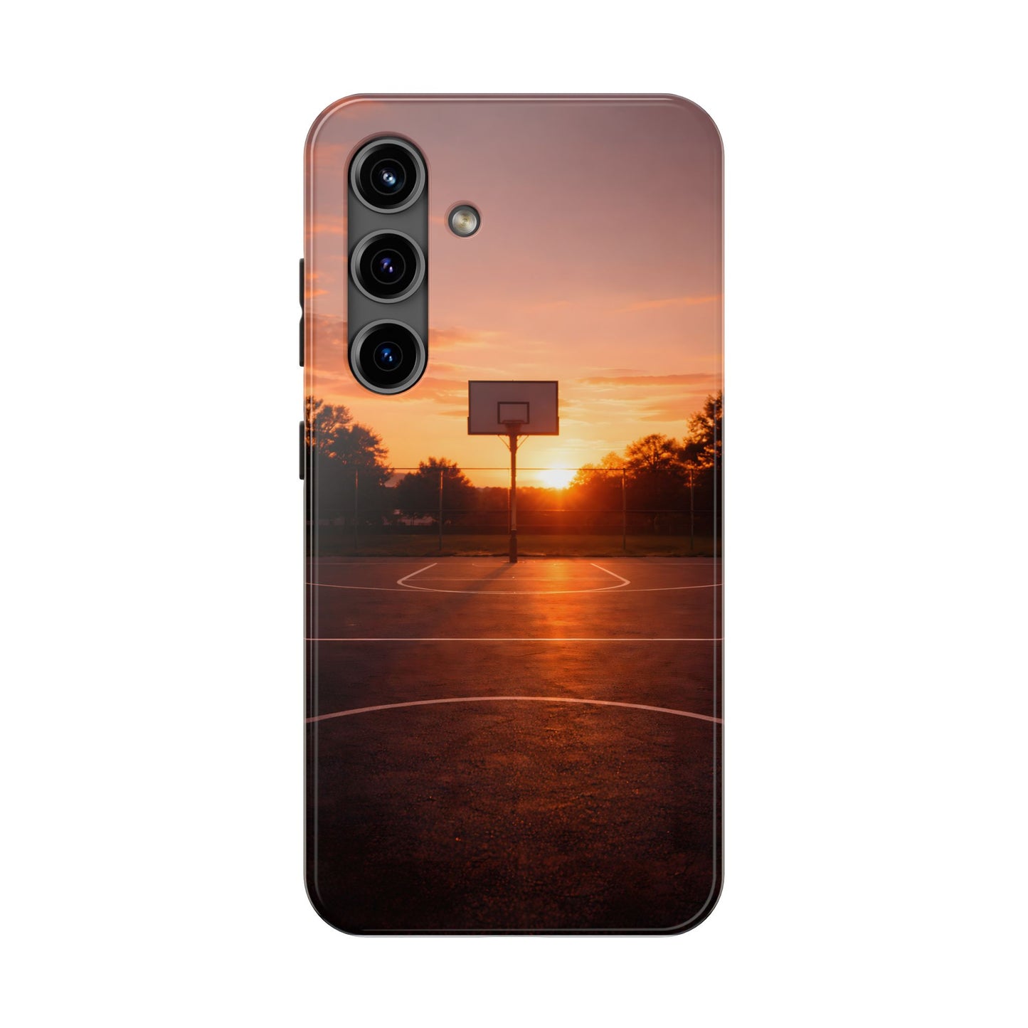 Golden Hour Basketball Court Tough Case - Urban Sunset Cover for iPhone & Samsung