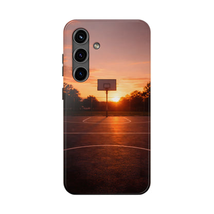 Golden Hour Basketball Court Tough Case - Urban Sunset Cover for iPhone & Samsung