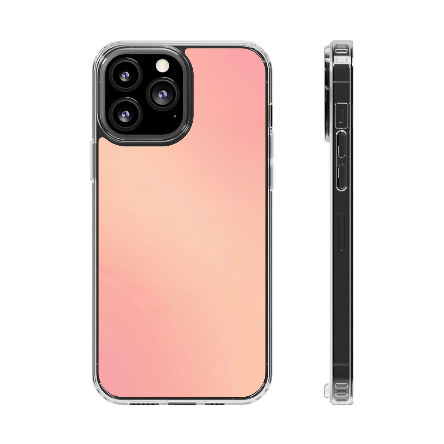Soft Peach Aura Clear Case - MagSafe Compatible Blush Gradient Cover