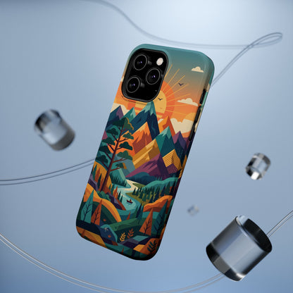 Retro Sunset Mountain Magnetic Impact Case
