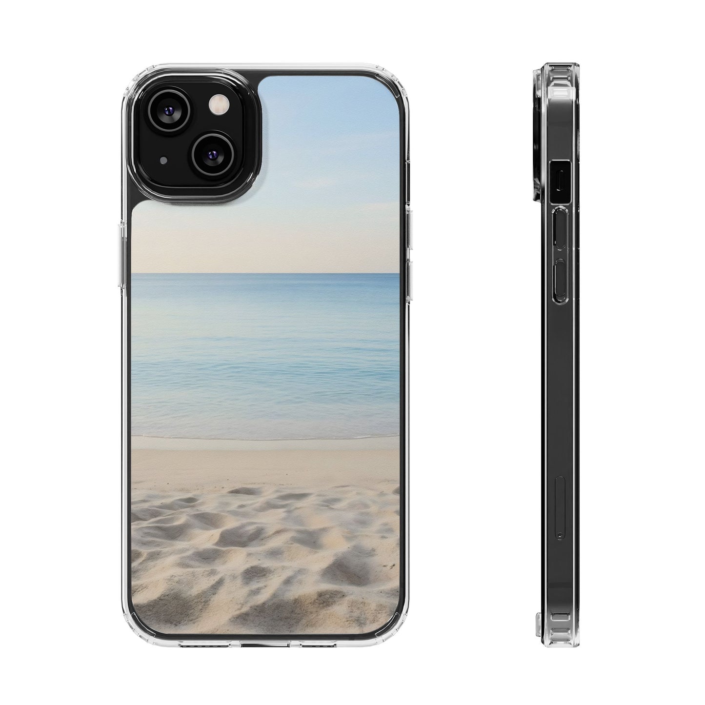 Serene Shoreline Clear Case - MagSafe Compatible Coastal Aesthetic