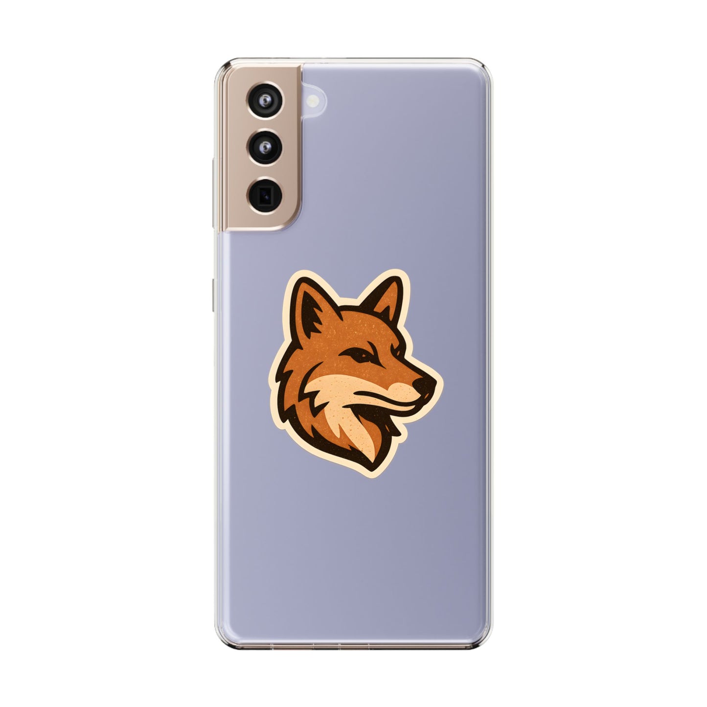 Clear Fox Emblem Phone Case - Vintage Wildlife Sticker Transparent Cover