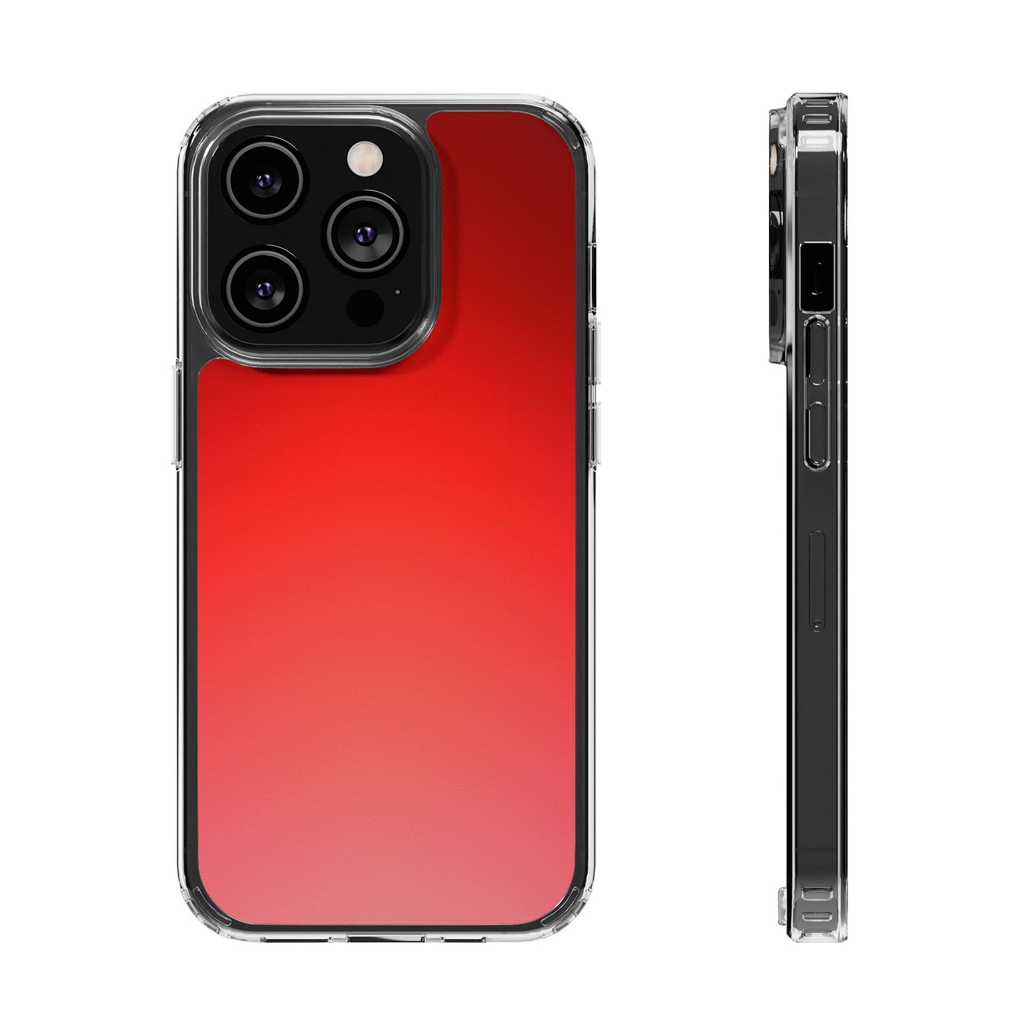 Vibrant Cherry Aura Clear Case - MagSafe Compatible Red Gradient Cover