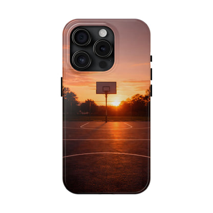 Golden Hour Basketball Court Tough Case - Urban Sunset Cover for iPhone & Samsung