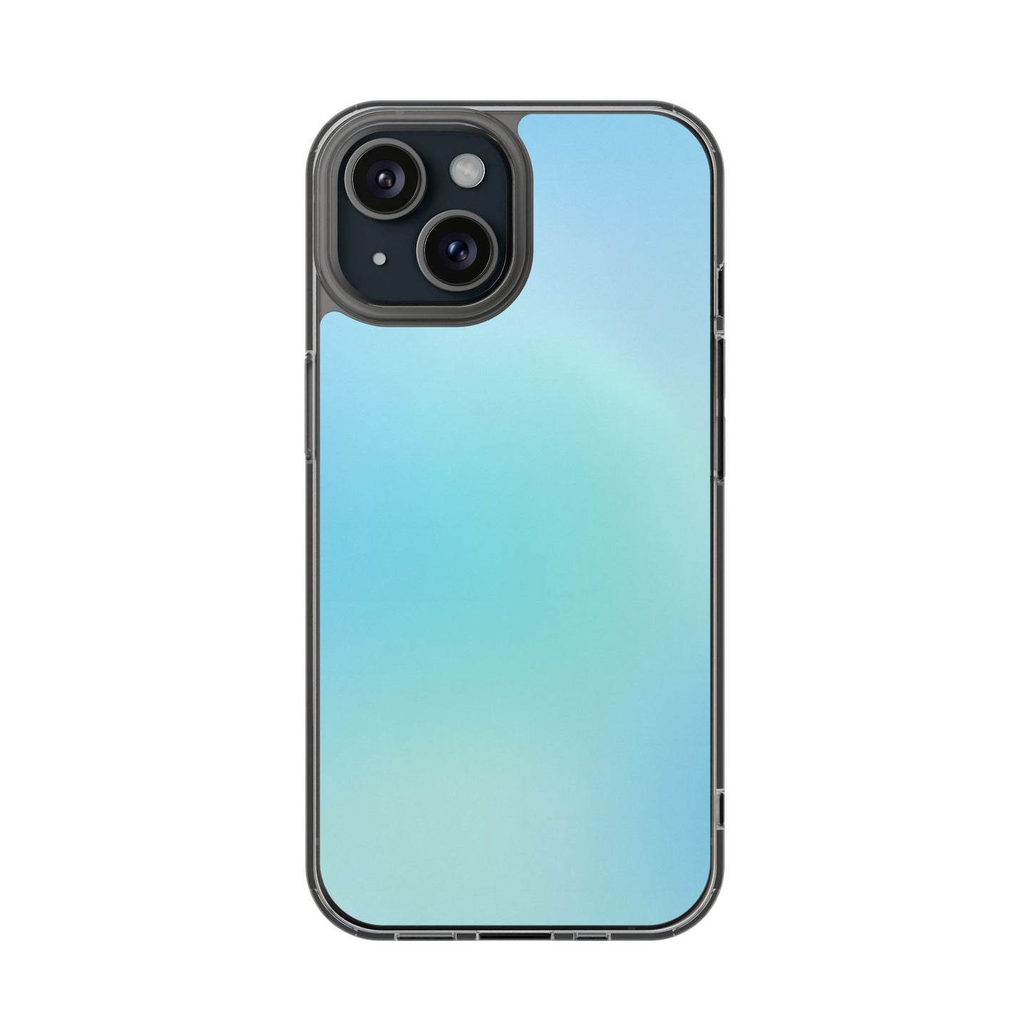 Sky Blue Aura Clear Case - MagSafe Compatible Pastel Gradient Cover