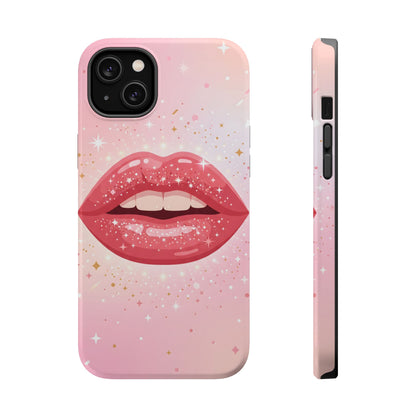 Glamorous Pink Glitter Lip Magnetic Impact Case