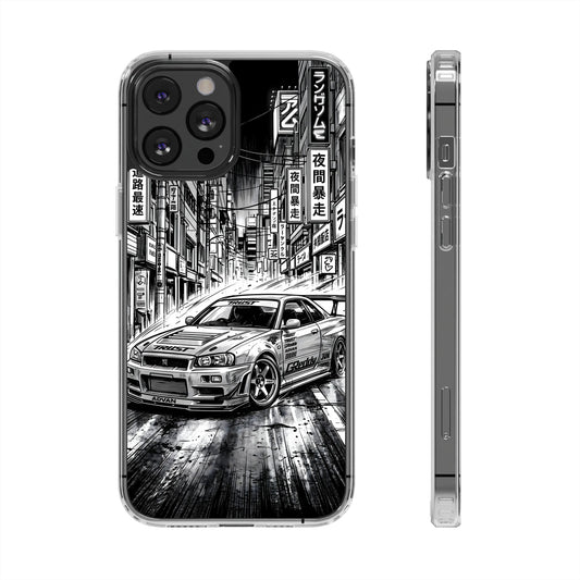 Tokyo Night Drift Manga Case - MagSafe Compatible JDM Clear Cover