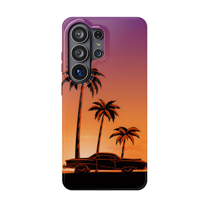 Retro Coastline: Vintage Car & Palm Sunset MagSafe Case